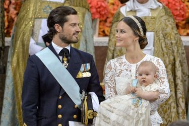 Le prince Alexander de Suède avec ses parents, le 9 septembre 2016