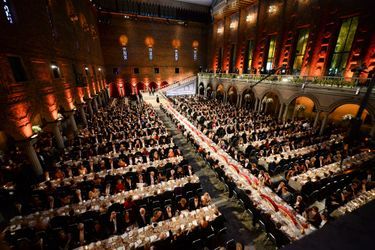 Le banquet des prix Nobel à Stockholm, le 10 décembre 2014