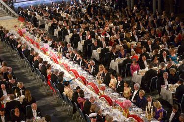 Le banquet des prix Nobel à Stockholm, le 10 décembre 2014
