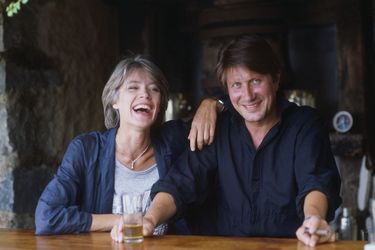Jacques Dutronc et Françoise Hardy à Île Rousse, en Corse.