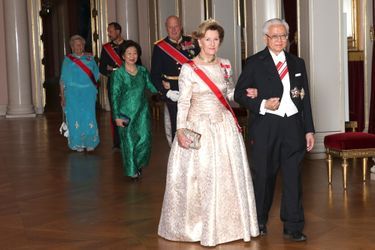 La famille royale de Norvège avec le couple présidentiel singapourien à Oslo, le 10 octobre 2016