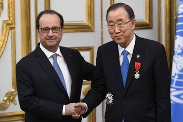 Ban Ki-moon et François Hollande jeudi à l'Elysée