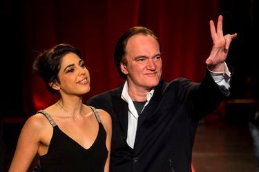 Daniela Pick et Quentin Tarantino lors de l'ouverture du 8e Festival Lumière de Lyon.