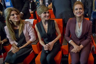 La princesse Dina Mired de Jordanie, la reine Letizia d'Espagne et la princesse Lalla Salma du Maroc à Paris, le 31 octobre 2016
