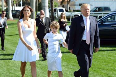 2013. Melania Trump, son fils Barron et Donald Trump