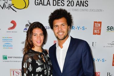 Jo-Wilfried Tsonga et sa compagne Noura à la soirée de gala des 20 ans de l'association "Fête le Mur"