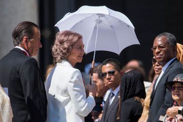 L'ancienne reine Sofia d'Espagne sur la place Saint-Pierre de Rome, le 4 septembre 2016
