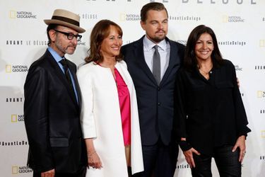 Fisher Stevens, Ségolène Royal, Leonardo DiCaprio et Anne Hidalgo. 