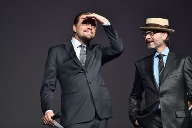 Leonardo DiCaprio et Fisher Stevens pour la première à Paris de «Before the Flood». o