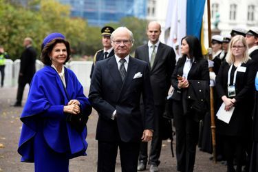 La reine Silvia et le roi Carl XVI Gustaf de Suède à Lund, le 31 octobre 2016