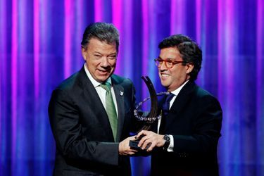 Le président colombien Juan Manuel Santos lors de la remise des Clinton Global Citizen Awards à New York, le 19 septembre 2016.