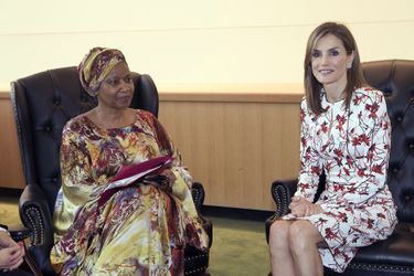 La reine Letizia d&#039;Espagne avec Phumzile Mlambo-Ngcuka à New York, le 19 septembre 2016