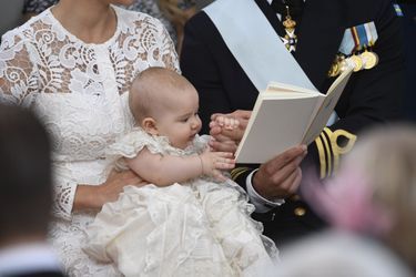 Le prince Alexander de Suède lors de son baptême à Stockholm, le 9 septembre 2016 
