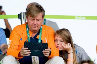 Le roi Willem-Alexander des Pays-Bas avec sa fille Alexia aux JO de Rio, le 17 août 2016