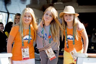 Les princesses Catharina-Amalia, Alexia et Ariane des Pays-Bas aux JO de Rio, le 14 août 2016