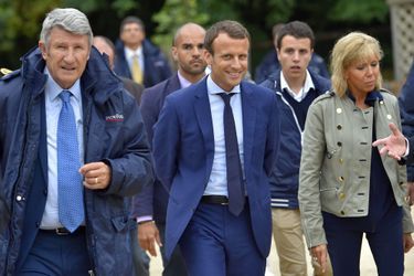 Philippe de Villiers, Emmanuel Macron et Brigitte Macron, le 19 août