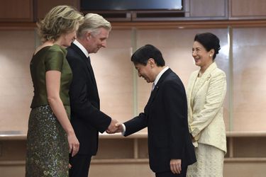 La princesse Masako et le prince Naruhito du Japon avec la reine Mathilde et le roi Philippe de Belgique à Tokyo, le 13 octobre 2016