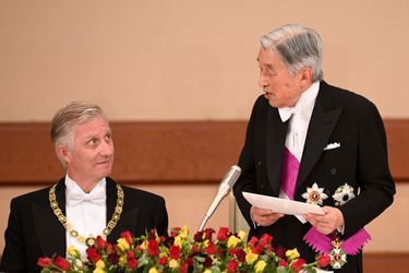 Le roi Philippe de Belgique et l&#039;empereur Akihito du Japon à Tokyo, le 11 octobre 2016