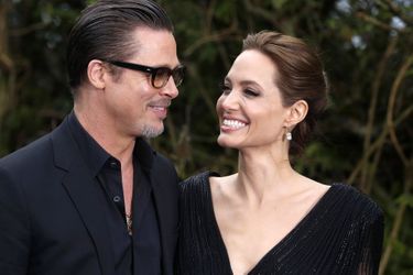 Angelina Jolie et Brad Pitt à l'AVP de "Maléfique" à Londres en mai 2014.