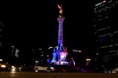 L'Ange de l'Indépendance, à Mexico City, jeudi soir