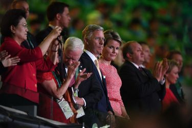 La reine Mathilde et le roi Philippe de Belgique à la cérémonie d'ouverture des JO de Rio, le 5 août 2016