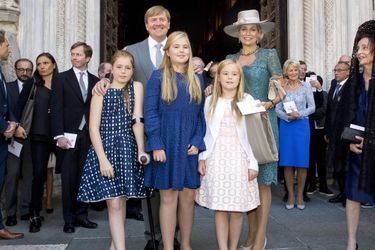 La reine Maxima et le roi Willem-Alexander des Pays-Bas avec leurs filles à Parme, le 25 septembre 2016
