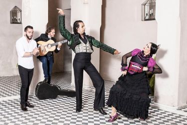 Christian Guerrero, chanteur, Guitariste, danseuse de flamenco et Yacin Daoudi, danseur français.