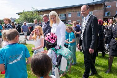La princesse Mette-Marit et le prince Haakon de Norvège à Glimsdal, le 6 juin 2016