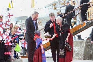 La reine Margrethe II de Danemark aux îles Féroé, le 14 juin 2016