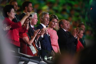 La reine Mathilde et le roi Philippe de Belgique à la cérémonie d'ouverture des JO de Rio, le 5 août 2016