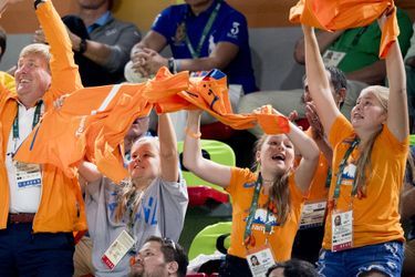 Le roi Willem-Alexander des Pays-Bas avec ses filles aux JO de Rio, le 15 août 2016