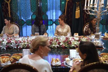 Les princesses Lalla Meryem et Lalla Salma encadrent Michelle Obama à Marrakech, le 28 juin 2016