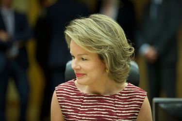 La reine Mathilde de Belgique à Bruxelles, le 9 juin 2016