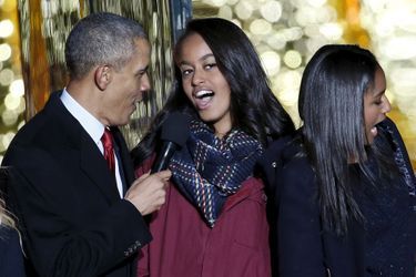 Barack Obama et sa fille Malia, en décembre 2015.