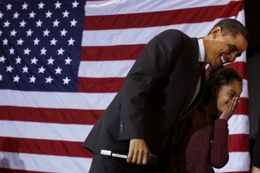 Barack Obama et sa fille Malia, en janvier 2008.