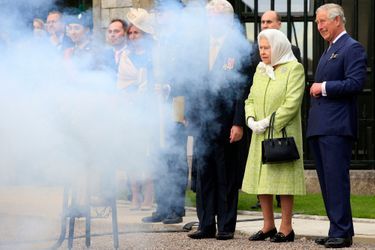 La reine Elizabeth II et le prince Charles à Windsor, le 21 avril 2016