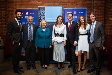 La reine Rania de Jordanie à l&#039;Université de Georgetown à Washington, le 14 avril 2016