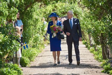 La reine Silvia et le roi Carl XVI Gustaf de Suède au château Sofiero à Helsingborg, le 6 juin 2016