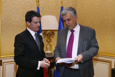 Le député Pascal Terrasse avec Manuel Valls en février dernier
