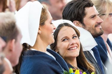 Les princesses Madeleine et Sofia avec le prince Carl Philip de Suède à Stockholm, le 6 juin 2016