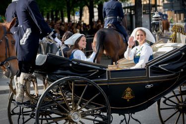 Les princesses Sofia et Madeleine et le prince Carl Philip de Suède à Stockholm, le 6 juin 2016