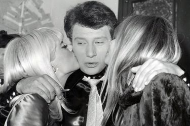 Sylvie Vartan, Johnny Hallyday et Françoise Hardy, en mars 1967