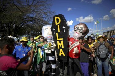A Brasilia, une manifestation pour la destitution de Dilma Rousseff, le 18 avril 2016.