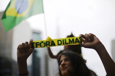 A Sao Paulo, une manifestation pour la destitution de Dilma Rousseff, le 15 mars 2015.