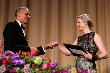 Barack Obama et Carol Lee au dîner des Correspondants à la Maison Blanche, le 30 avril 2016 à Washington.