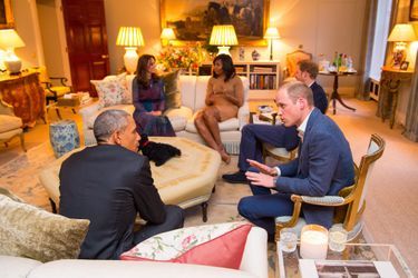 Kate et William avec le prince Harry et Michelle et Barack Obama à Londres, le 22 avril 2016
