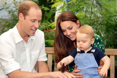 Kate et William avec leur fils George à Londres, le 2 juillet 2014
