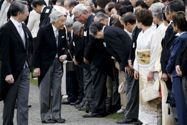 L&#039;impératrice Michiko et l&#039;empereur Akihito du Japon à Tokyo, le 27 avril 2016