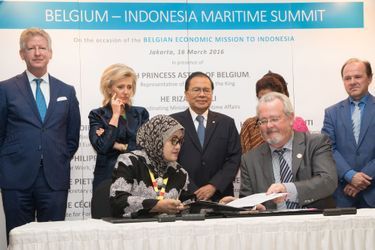 La princesse Astrid de Belgique à Djakarta, le 16 mars 2016