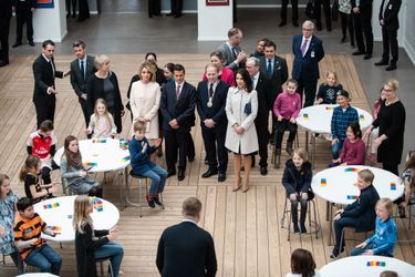 La princesse Mary et le prince Frederik de Danemark avec le couple présidentiel mexicain à Gentofte, le 14 avril 2016